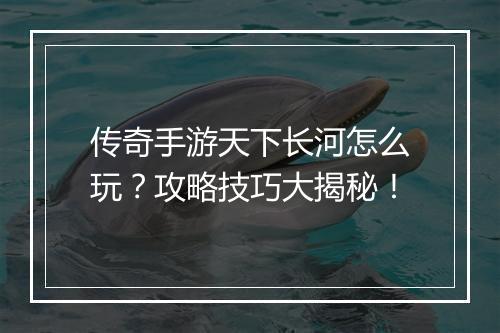 传奇手游天下长河怎么玩？攻略技巧大揭秘！