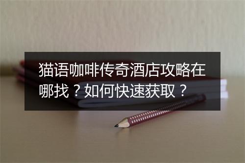 猫语咖啡传奇酒店攻略在哪找？如何快速获取？