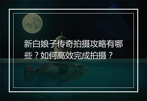 新白娘子传奇拍摄攻略有哪些？如何高效完成拍摄？
