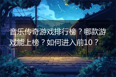 音乐传奇游戏排行榜？哪款游戏能上榜？如何进入前10？