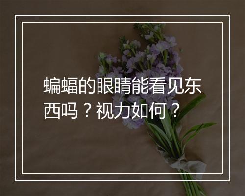 蝙蝠的眼睛能看见东西吗？视力如何？