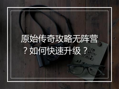 原始传奇攻略无阵营？如何快速升级？