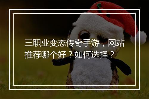 三职业变态传奇手游，网站推荐哪个好？如何选择？