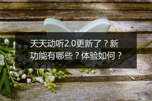 天天动听2.0更新了？新功能有哪些？体验如何？