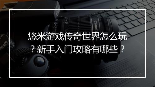 悠米游戏传奇世界怎么玩？新手入门攻略有哪些？