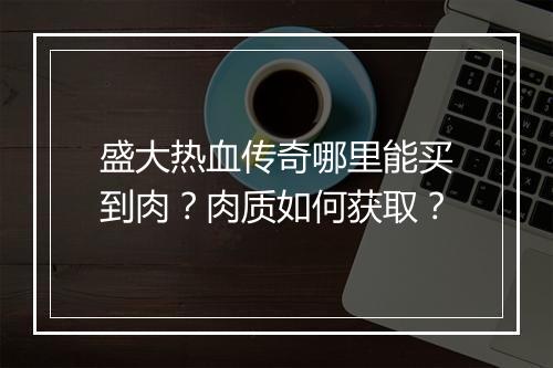 盛大热血传奇哪里能买到肉？肉质如何获取？