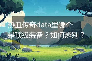 热血传奇data里哪个是顶级装备？如何辨别？