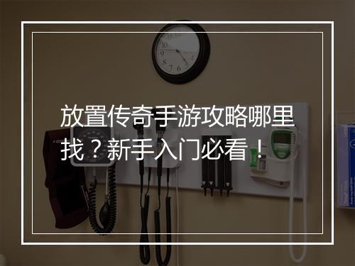 放置传奇手游攻略哪里找？新手入门必看！