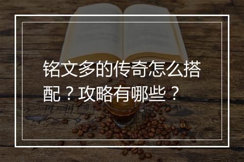 铭文多的传奇怎么搭配？攻略有哪些？