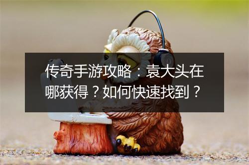 传奇手游攻略：袁大头在哪获得？如何快速找到？
