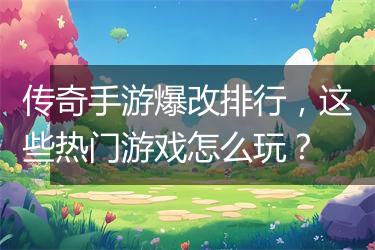 传奇手游爆改排行，这些热门游戏怎么玩？