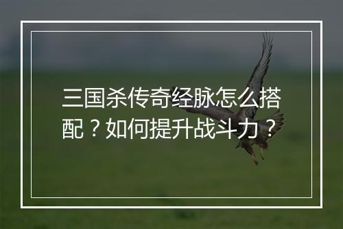 三国杀传奇经脉怎么搭配？如何提升战斗力？