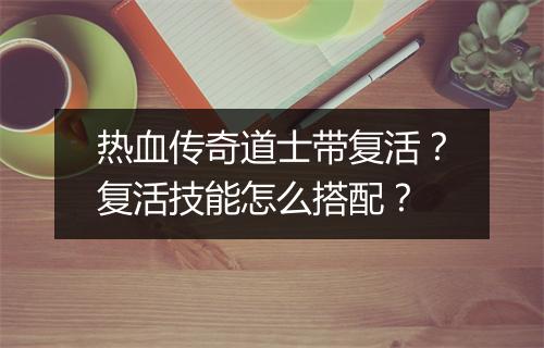 热血传奇道士带复活？复活技能怎么搭配？