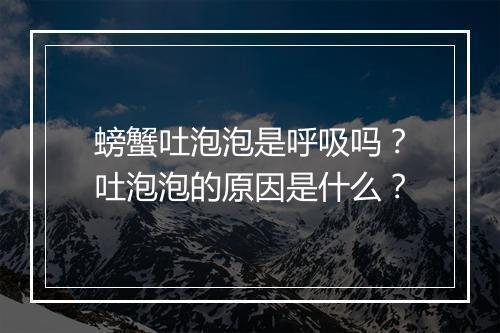 螃蟹吐泡泡是呼吸吗？吐泡泡的原因是什么？