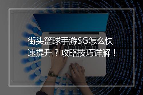 街头篮球手游SG怎么快速提升？攻略技巧详解！