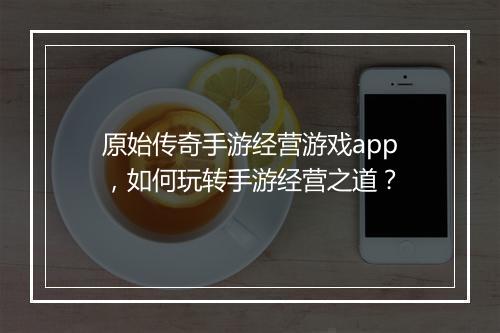 原始传奇手游经营游戏app，如何玩转手游经营之道？
