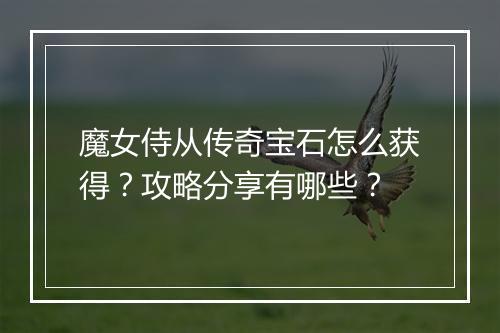 魔女侍从传奇宝石怎么获得？攻略分享有哪些？