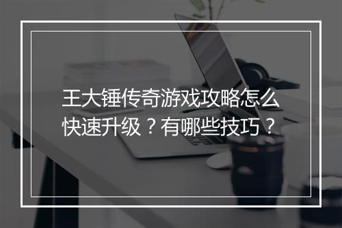 王大锤传奇游戏攻略怎么快速升级？有哪些技巧？