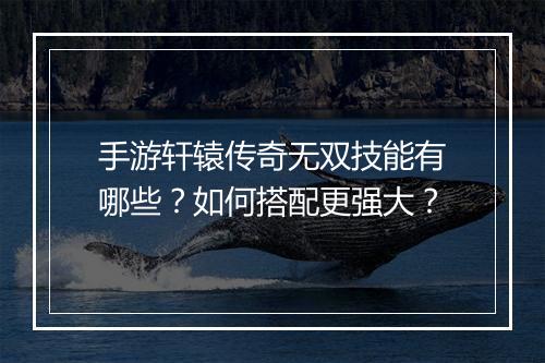 手游轩辕传奇无双技能有哪些？如何搭配更强大？
