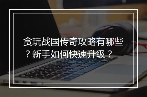 贪玩战国传奇攻略有哪些？新手如何快速升级？