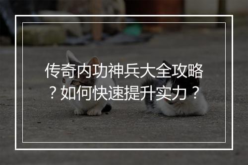 传奇内功神兵大全攻略？如何快速提升实力？