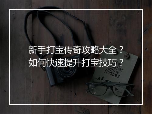 新手打宝传奇攻略大全？如何快速提升打宝技巧？