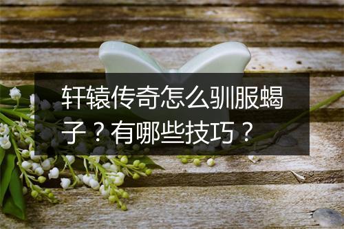 轩辕传奇怎么驯服蝎子？有哪些技巧？