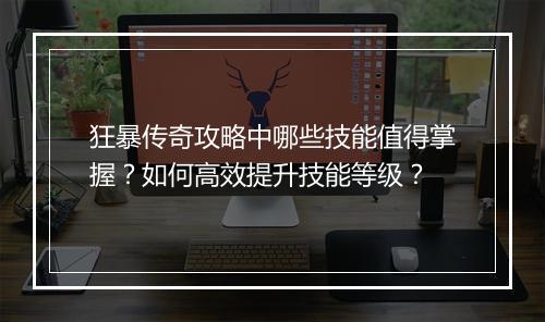 狂暴传奇攻略中哪些技能值得掌握？如何高效提升技能等级？