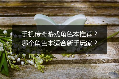 手机传奇游戏角色本推荐？哪个角色本适合新手玩家？
