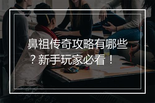 鼻祖传奇攻略有哪些？新手玩家必看！