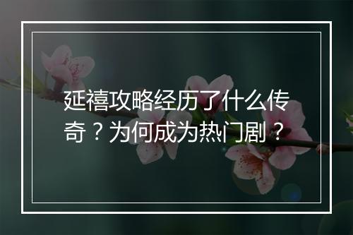 延禧攻略经历了什么传奇？为何成为热门剧？