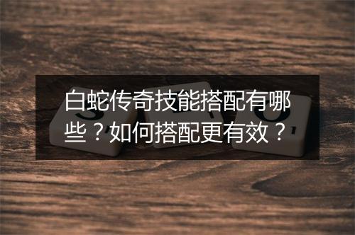 白蛇传奇技能搭配有哪些？如何搭配更有效？