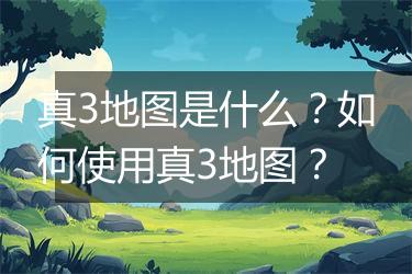 真3地图是什么？如何使用真3地图？