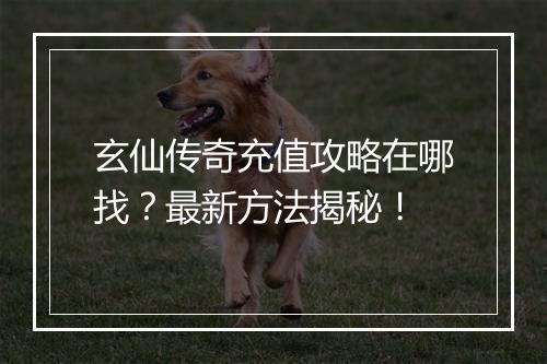 玄仙传奇充值攻略在哪找？最新方法揭秘！