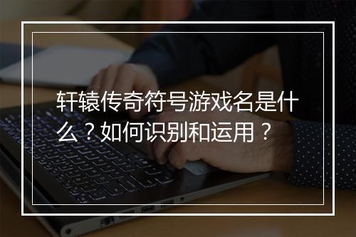 轩辕传奇符号游戏名是什么？如何识别和运用？