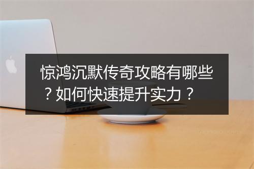 惊鸿沉默传奇攻略有哪些？如何快速提升实力？