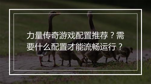 力量传奇游戏配置推荐？需要什么配置才能流畅运行？