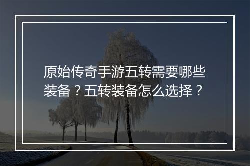 原始传奇手游五转需要哪些装备？五转装备怎么选择？