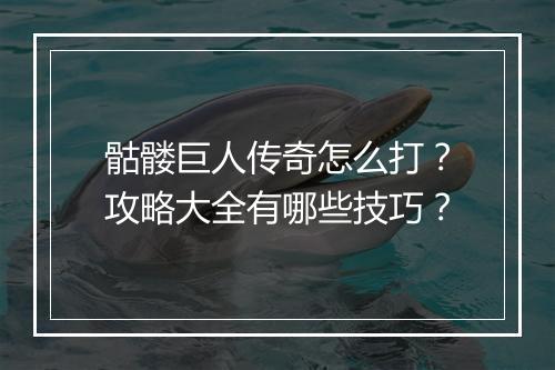 骷髅巨人传奇怎么打？攻略大全有哪些技巧？
