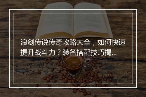 浪剑传说传奇攻略大全，如何快速提升战斗力？装备搭配技巧揭秘？