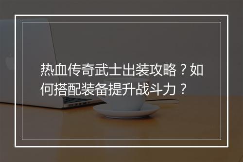 热血传奇武士出装攻略？如何搭配装备提升战斗力？