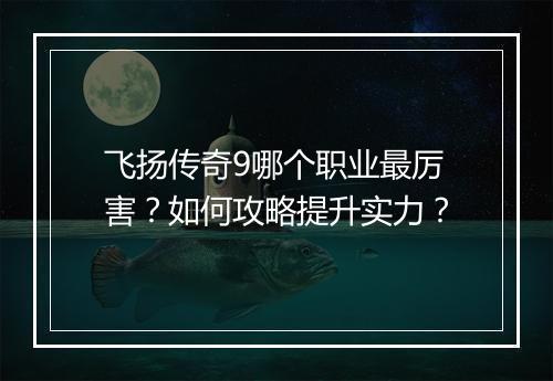 飞扬传奇9哪个职业最厉害？如何攻略提升实力？