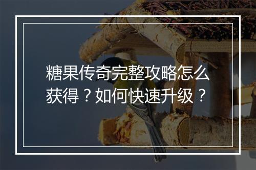 糖果传奇完整攻略怎么获得？如何快速升级？