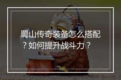蜀山传奇装备怎么搭配？如何提升战斗力？