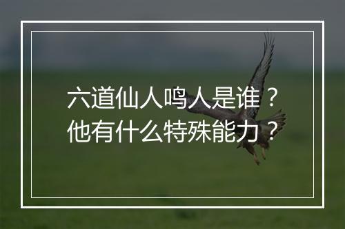 六道仙人鸣人是谁？他有什么特殊能力？