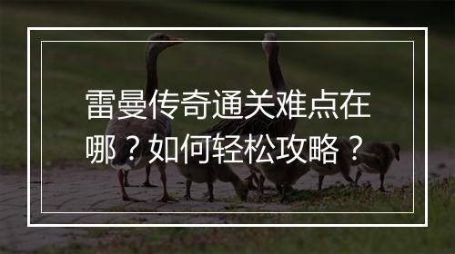 雷曼传奇通关难点在哪？如何轻松攻略？