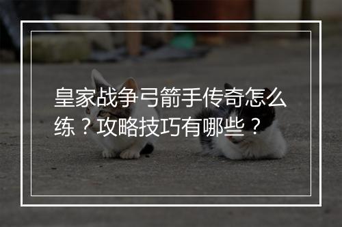 皇家战争弓箭手传奇怎么练？攻略技巧有哪些？