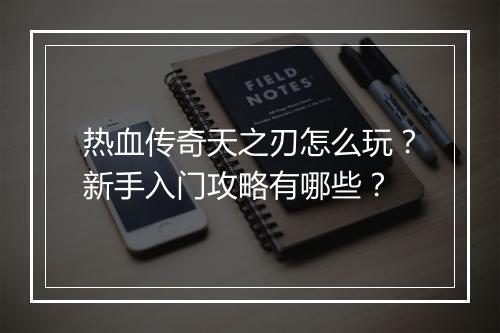 热血传奇天之刃怎么玩？新手入门攻略有哪些？