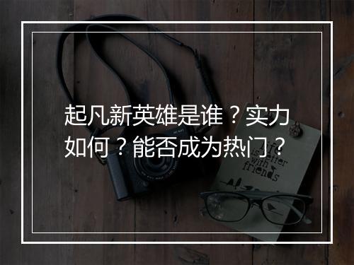 起凡新英雄是谁？实力如何？能否成为热门？