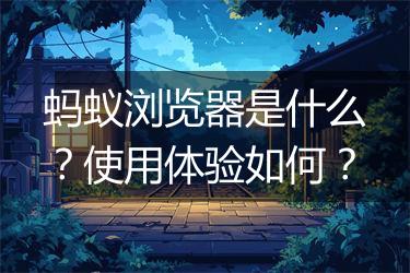 蚂蚁浏览器是什么？使用体验如何？